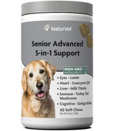 NaturVet Senior Advanced 5-in-1 Support Soft Chews for Dogs, 60 Count