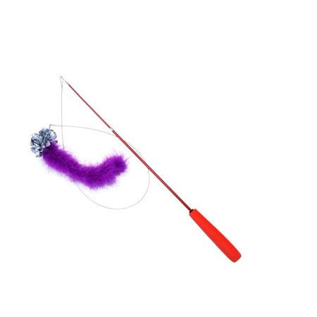 Turbo Telescoping Teaser Wand with Crinkle Tail Cat Toy