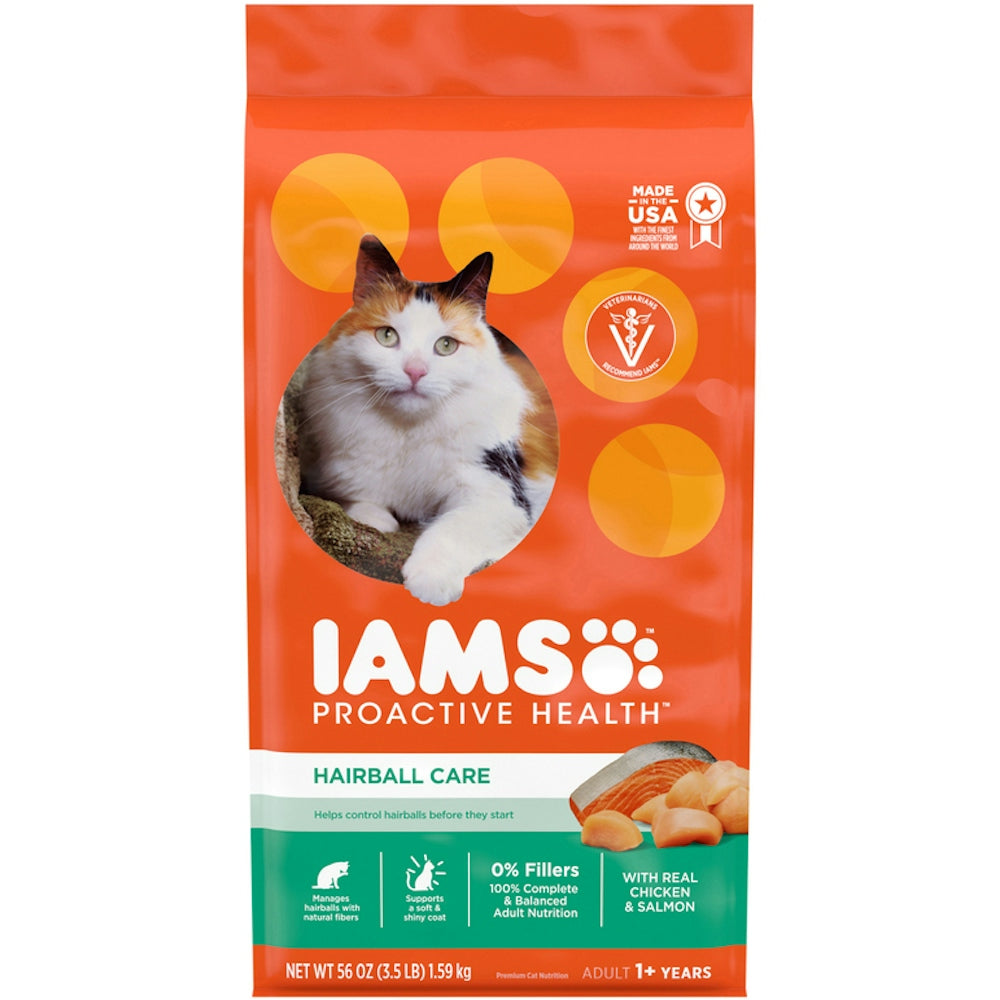 Iams ProActive Health Hairball Care Chicken & Salmon Adult Dry Cat Food, 3.5 lbs.