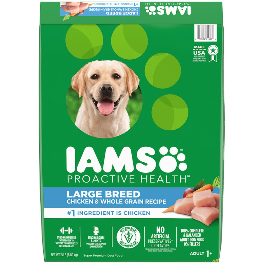 Iams Large Breed Adult Chicken Dry Dog Food, 15 lbs.