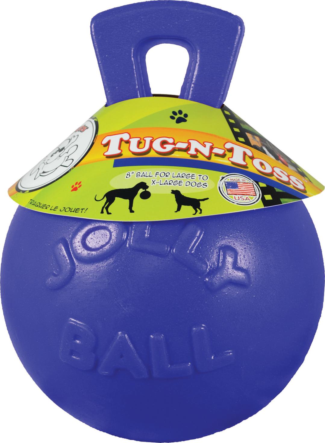 Jolly Pets Tug-n-Toss Blue Rubber Dog Chew Toy, 6 in.