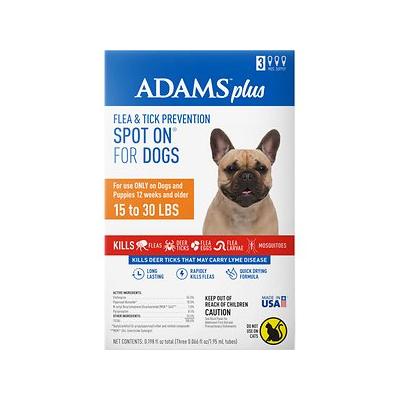 Adams Plus Flea & Tick Spot-On For Medium Dogs 15-30 lbs