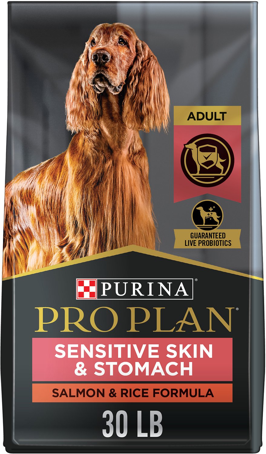 Purina Pro Plan Sensitive Skin & Stomach Salmon & Rice Dry Dog Food, 30 lbs.