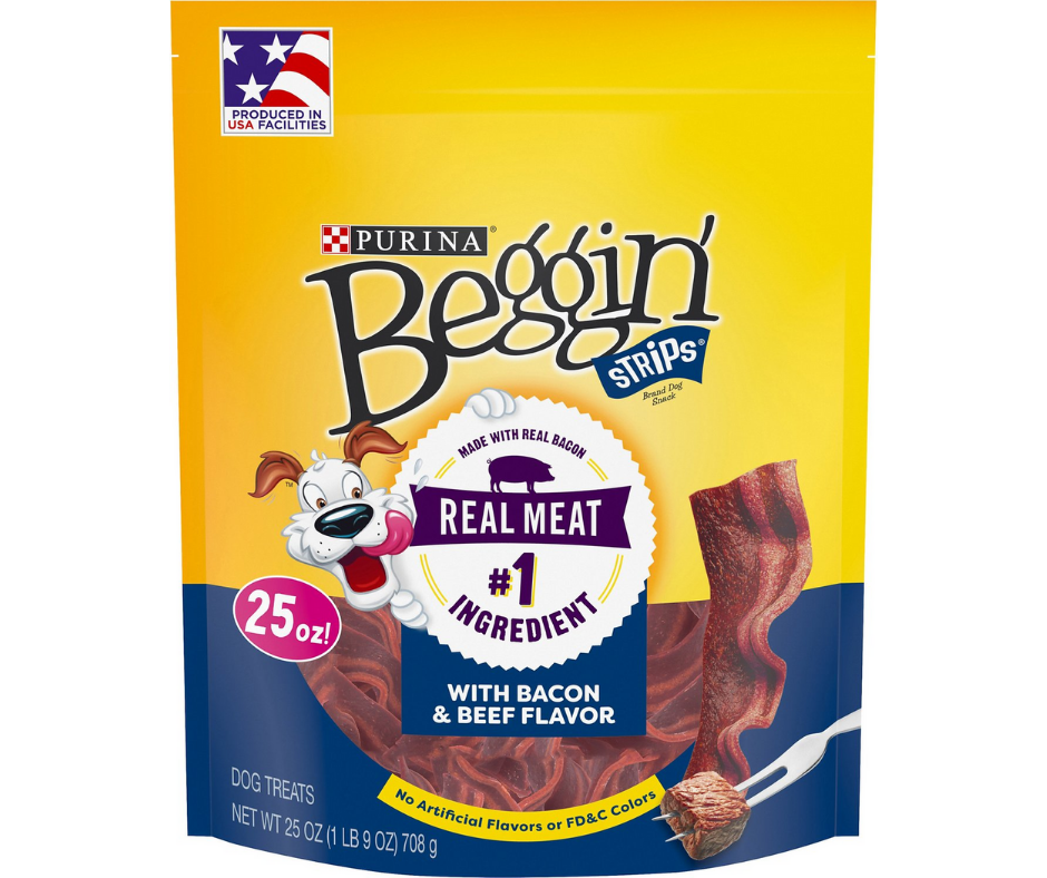 Purina Beggin' Strips Real Bacon & Beef Flavor Dog Treats, 25 oz.