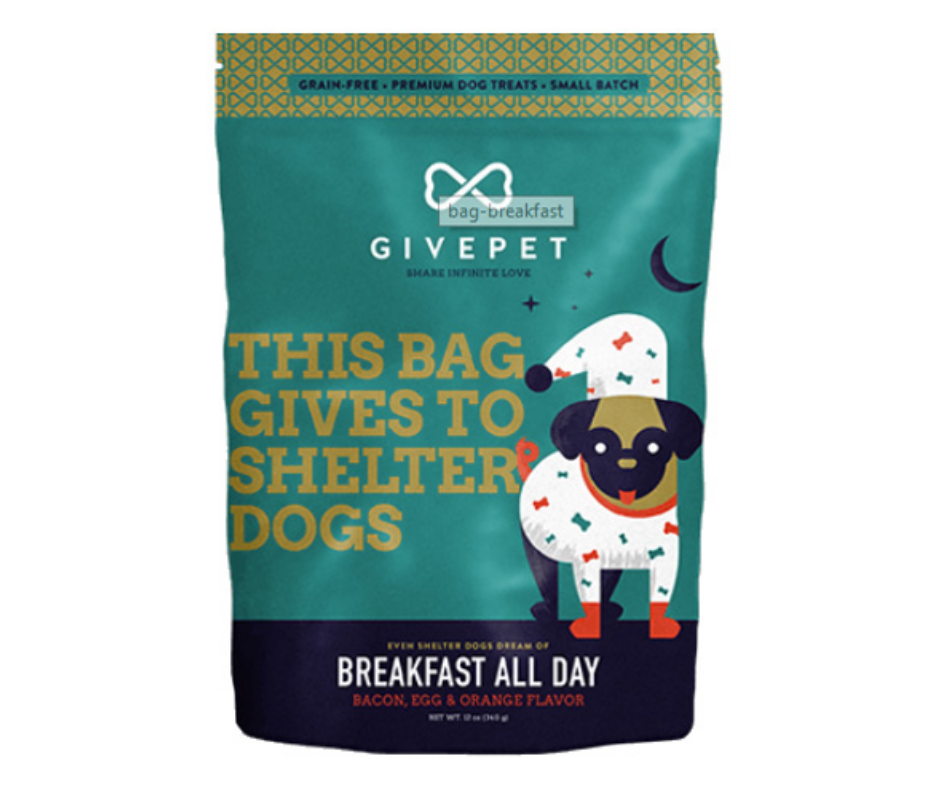 GivePet Breakfast All Day Bacon, Egg & Orange Dog Treats, 12 oz.