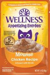 Wellness Appetizing Entrees Mousse Chicken Recipe Infused with Broth Wet Cat Food, 1.4 oz.