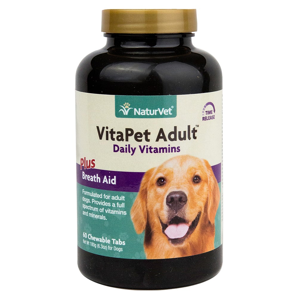 NaturVet VitaPet Daily Vitamins for Adult Dogs, 60 Count