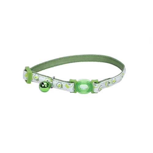 Coastal Glow-in-the-Dark Lime Skull Cat Collar