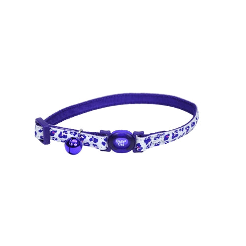 Coastal Adjustable Glow-in-the-Dark Purple Leopard Cat Collar