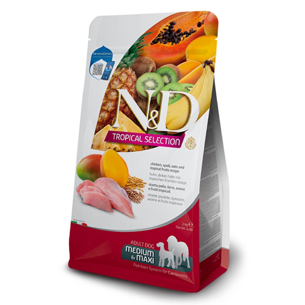 Farmina N&D Tropical Selection Chicken & Tropical Fruits Medium/Maxi Adult Dry Dog Food, 22 lbs.