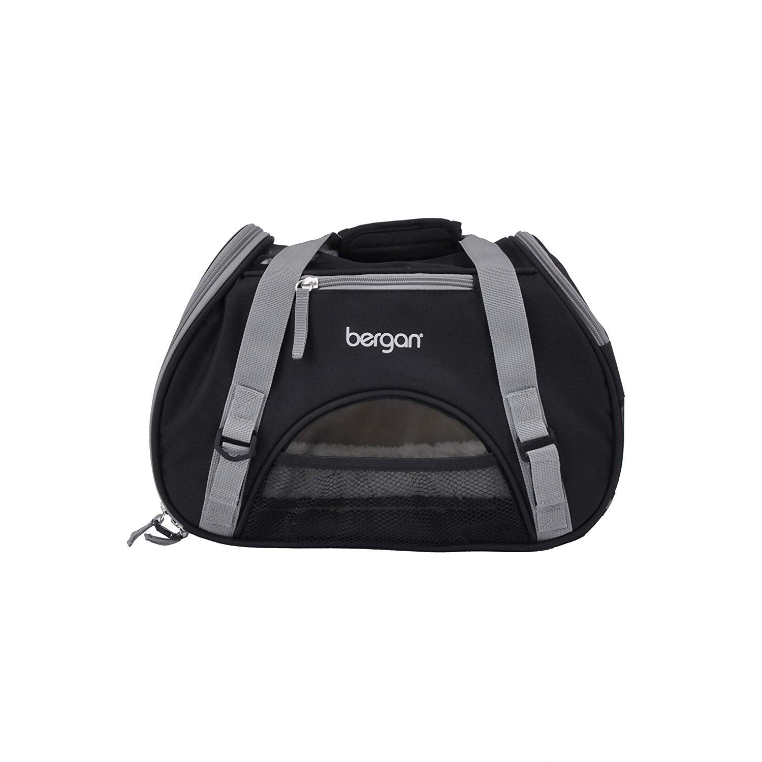 Bergan Comfort Pet Carrier Black & Grey, 16 x 8 x 11 in.
