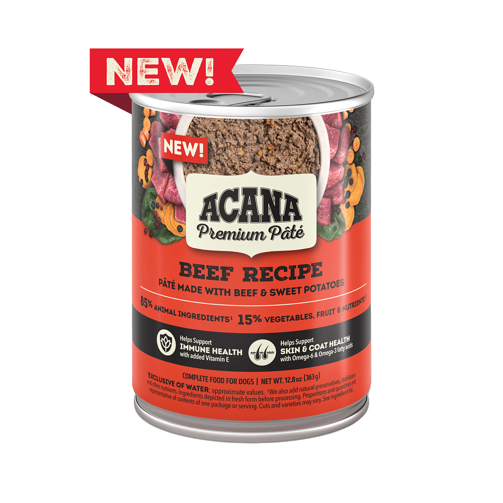 Acana Premium Pate Beef Recipe Wet Dog Food, 12.8 oz Can