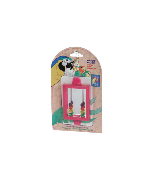 Penn-Plax Bird Cage Entertainment Mirror with Beads Toy