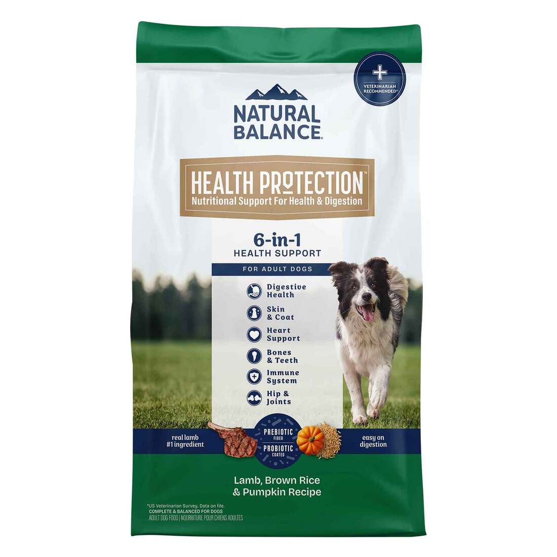 Natural Balance Whole Body Health Easy Digestion Lamb, Brown Rice & Pumpkin Dry Dog Food, 4 lbs.