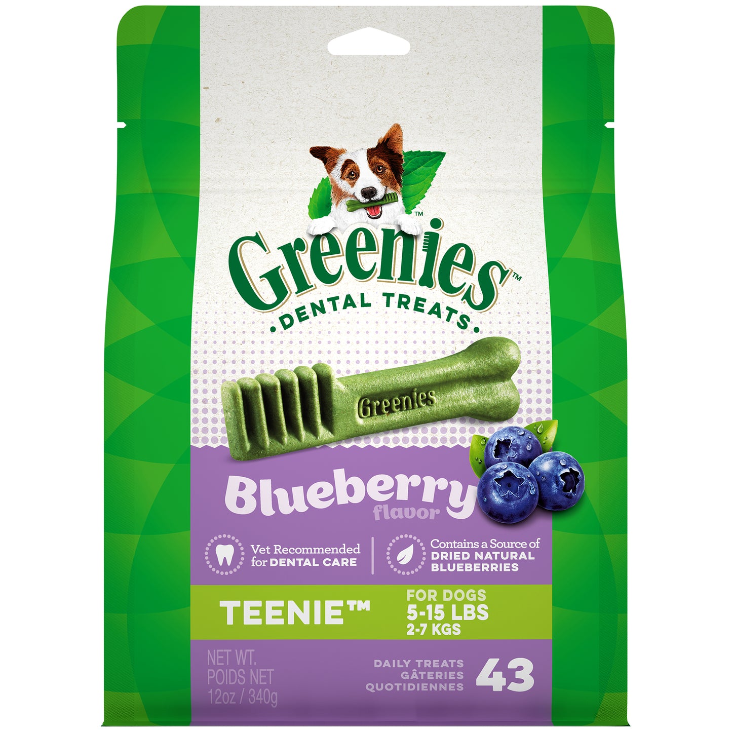 Greenies Teenie Blueberry Flavor Dental Dog Treats 12oz