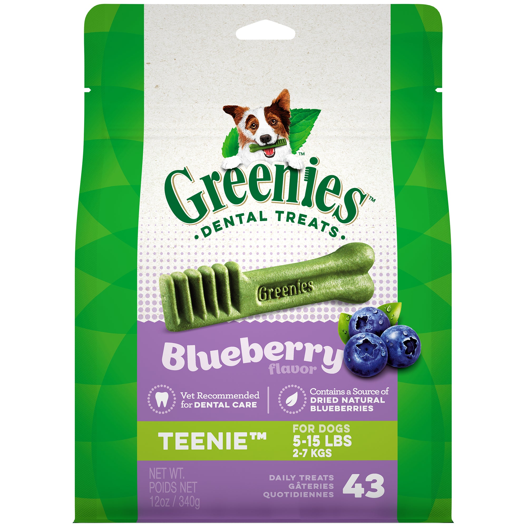 Greenies Teenie Blueberry Flavor Dental Dog Treats 12oz