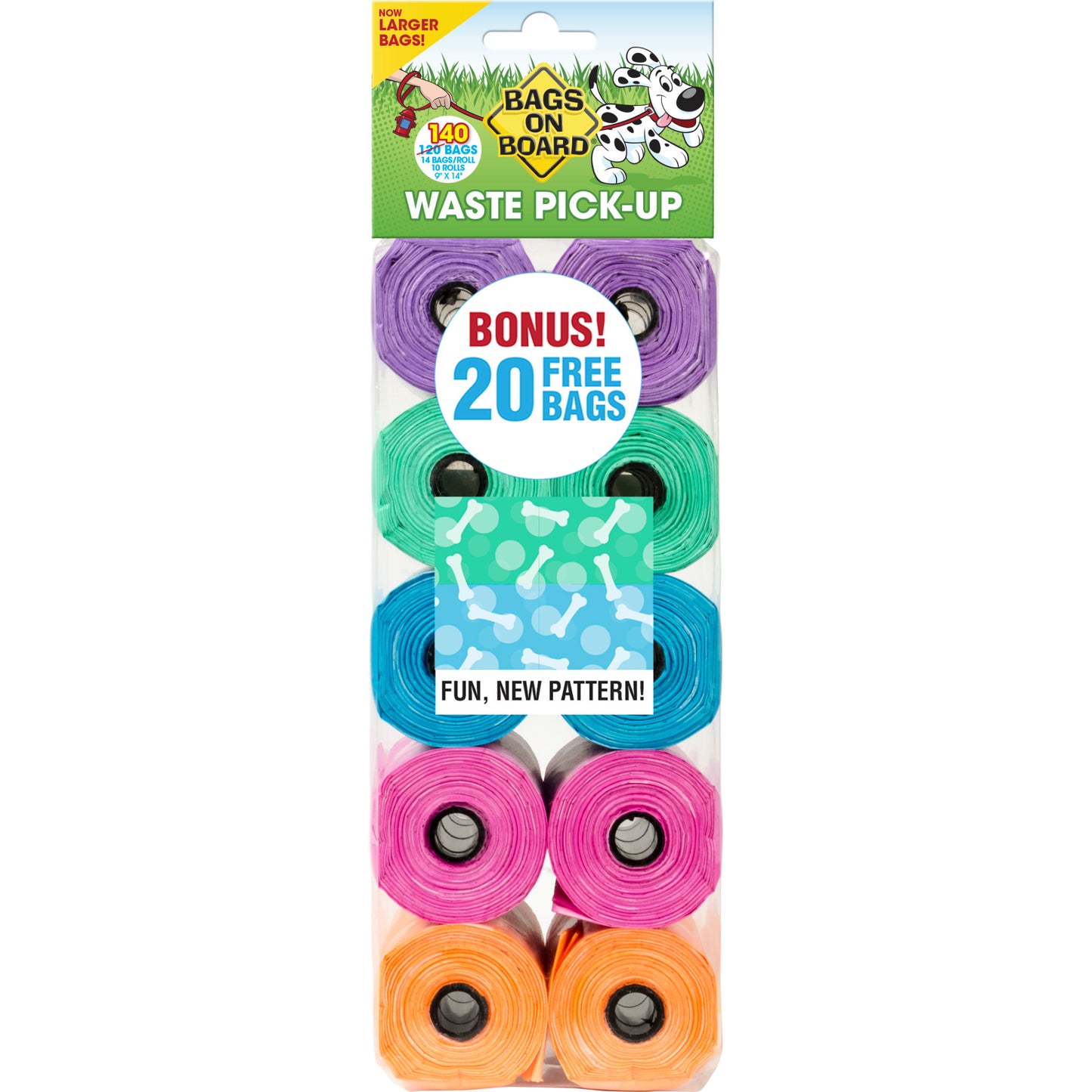 Bags on Board Fashion Print Dog Waste Bag Refills, 140 Count (9 x 14 in.)