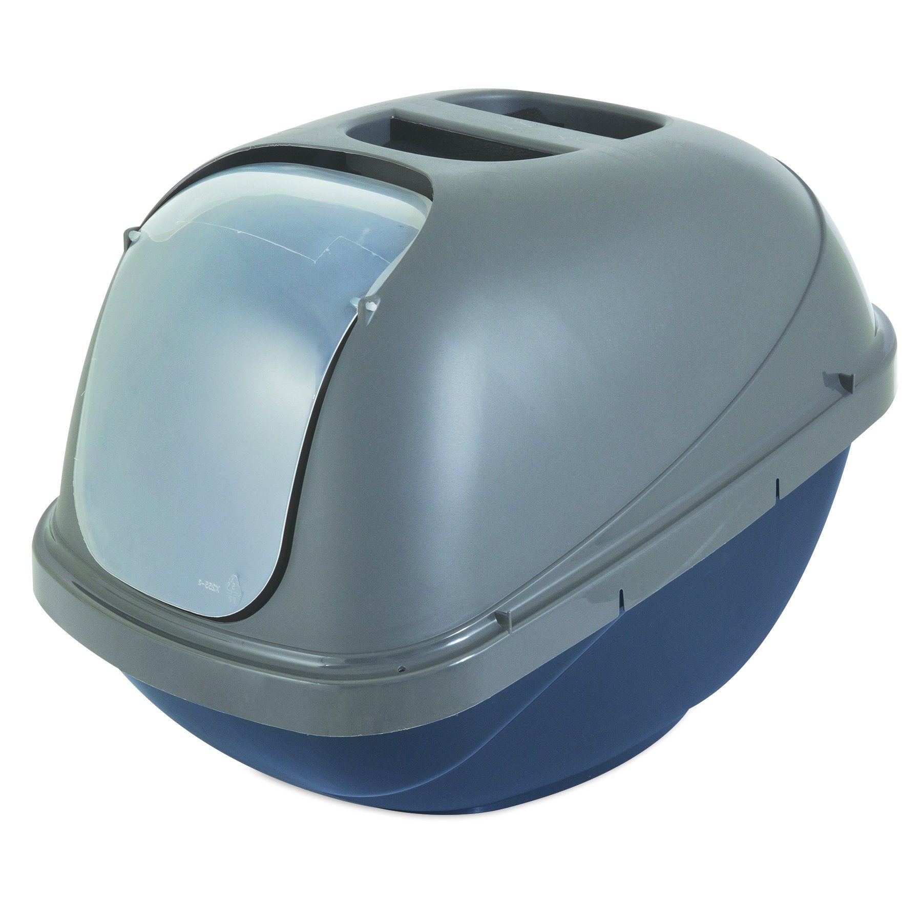 Petmate Jumbo Hooded Cat Litter Box, X-Large (Pearl Silver Blue)