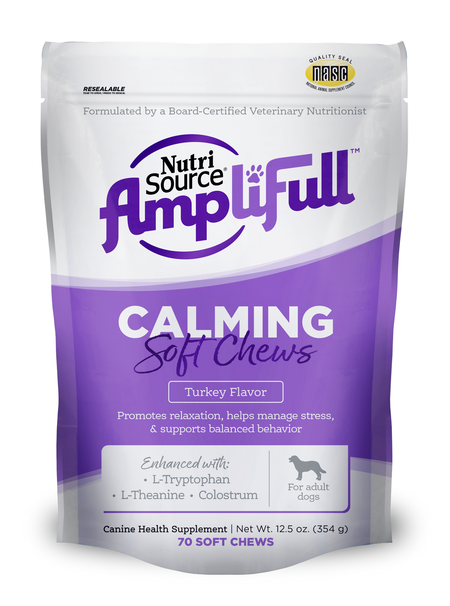 Nutri Source Amplifull Calming Dog Soft Chew Supplement 12.5 oz