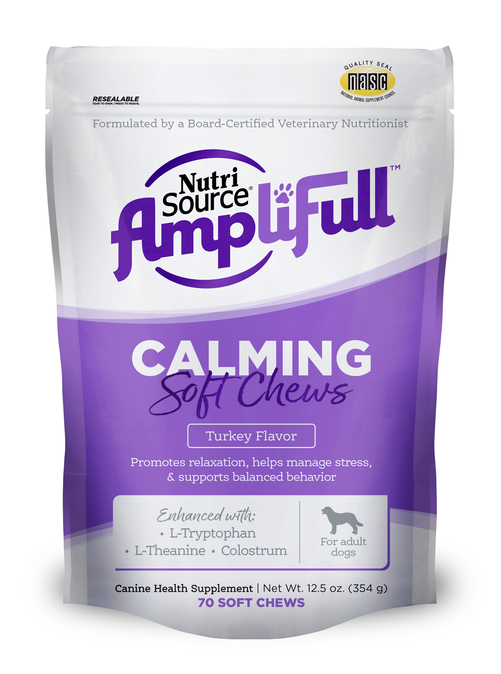 Nutri Source Amplifull Calming Dog Soft Chew Supplement 12.5 oz