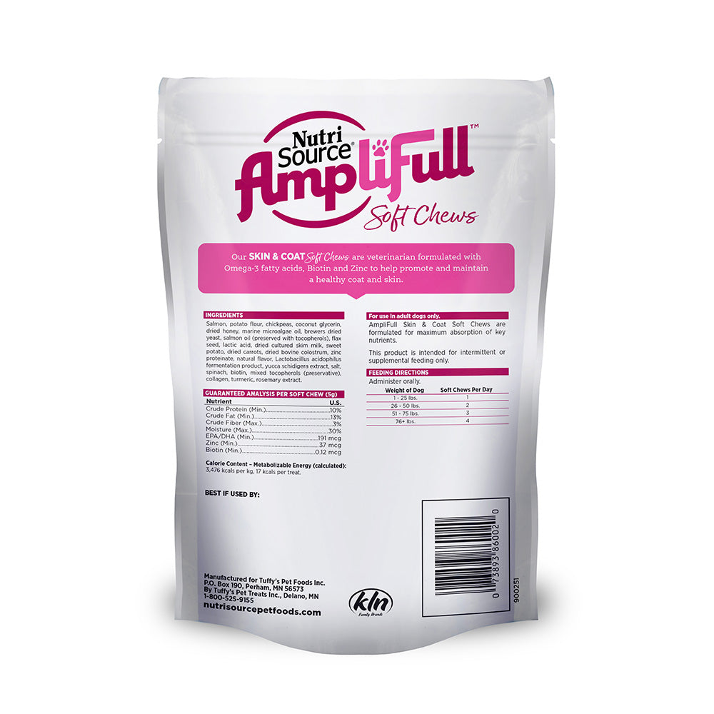 Nutri Source Amplifull Skin & Coat Dog Soft Chew Supplement 12.5 oz