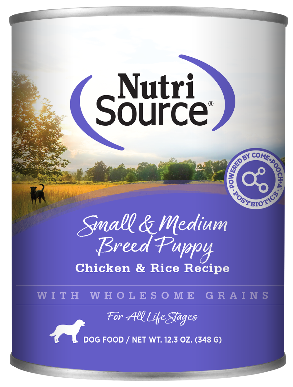 NutriSource Small & Medium Breed Chicken & Rice Wet Puppy Food, 12.3 oz.