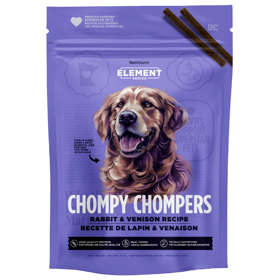 NutriSource Element Series Rabbit & Venison Chompy Chompers Dog Treats, 6 oz.