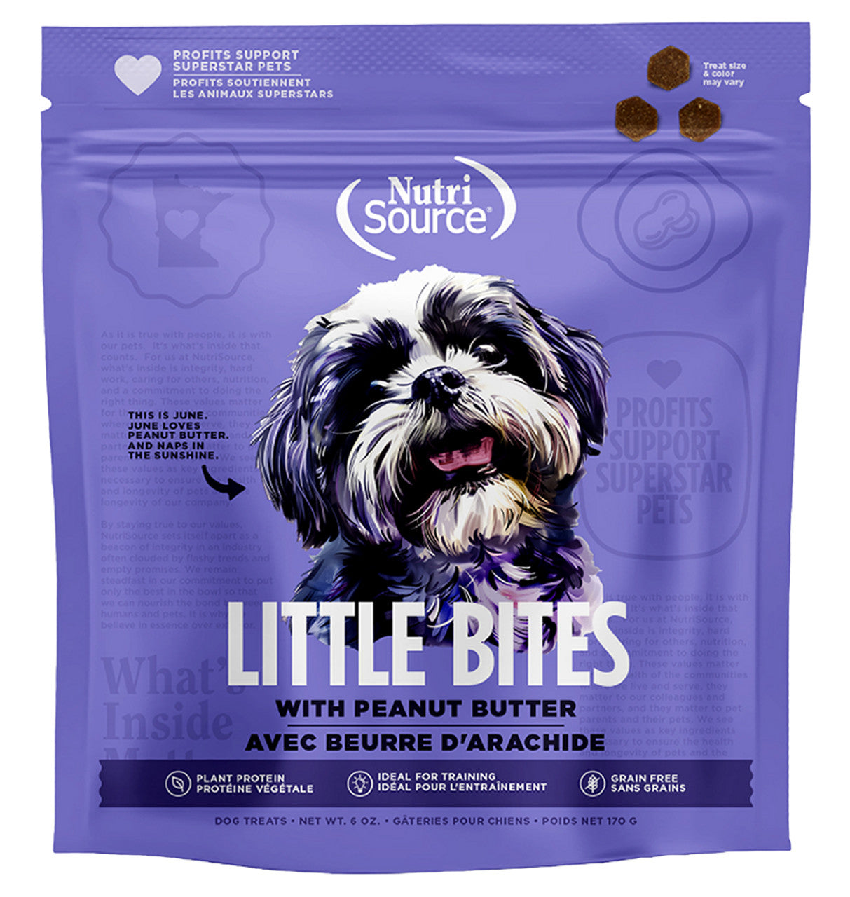 NutriSource Little Bites Peanut Butter Grain-Free Dog Treats, 6 oz.