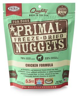 Primal Chicken Formula Freeze-Dried Dog Food Nuggets, 5.5 oz.