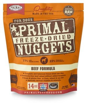 Primal Beef Formula Grain-Free Freeze-Dried Dog Food Nuggets, 14 oz.
