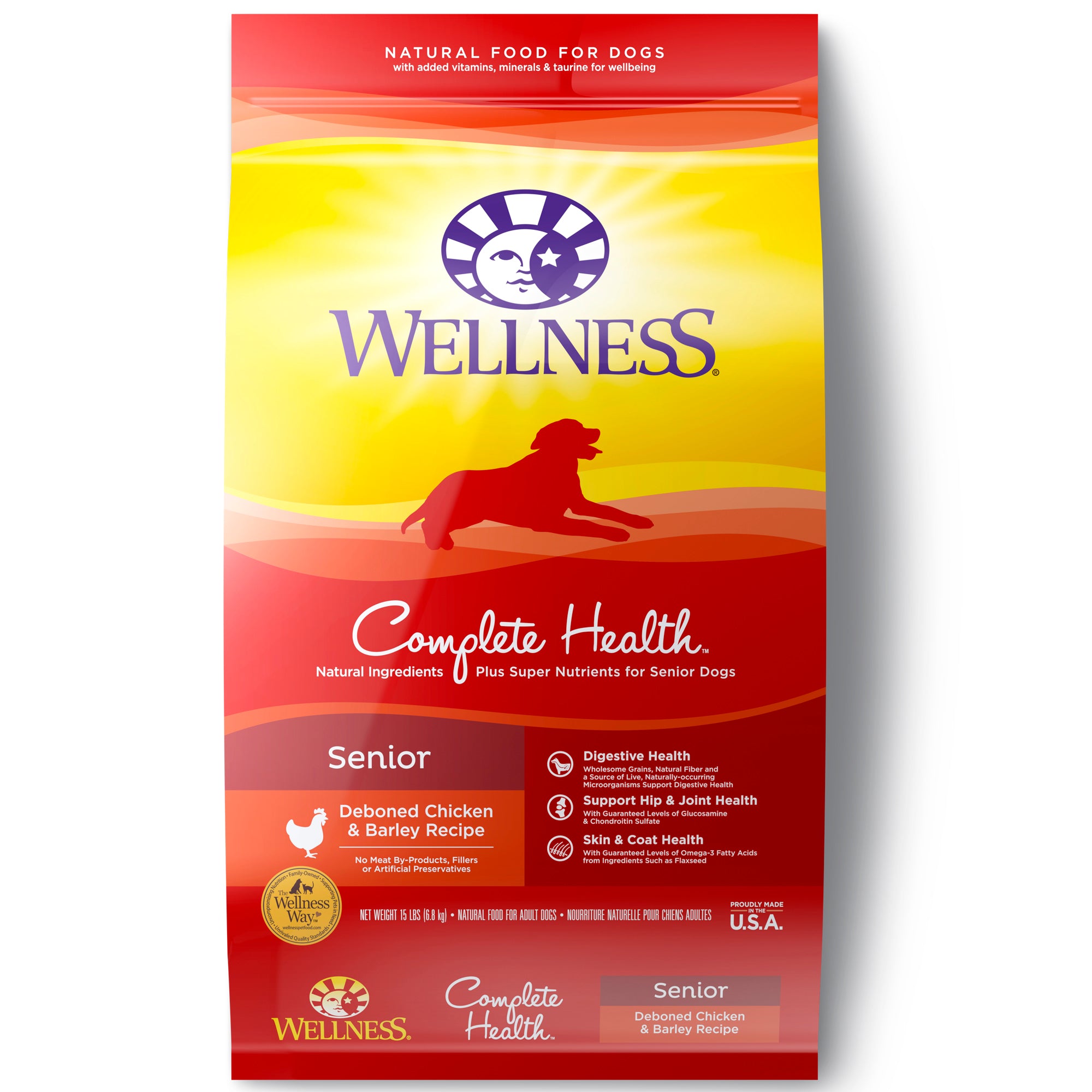 Wellness Complete Health Senior Chicken & Barley Dry Dog Food 15lb