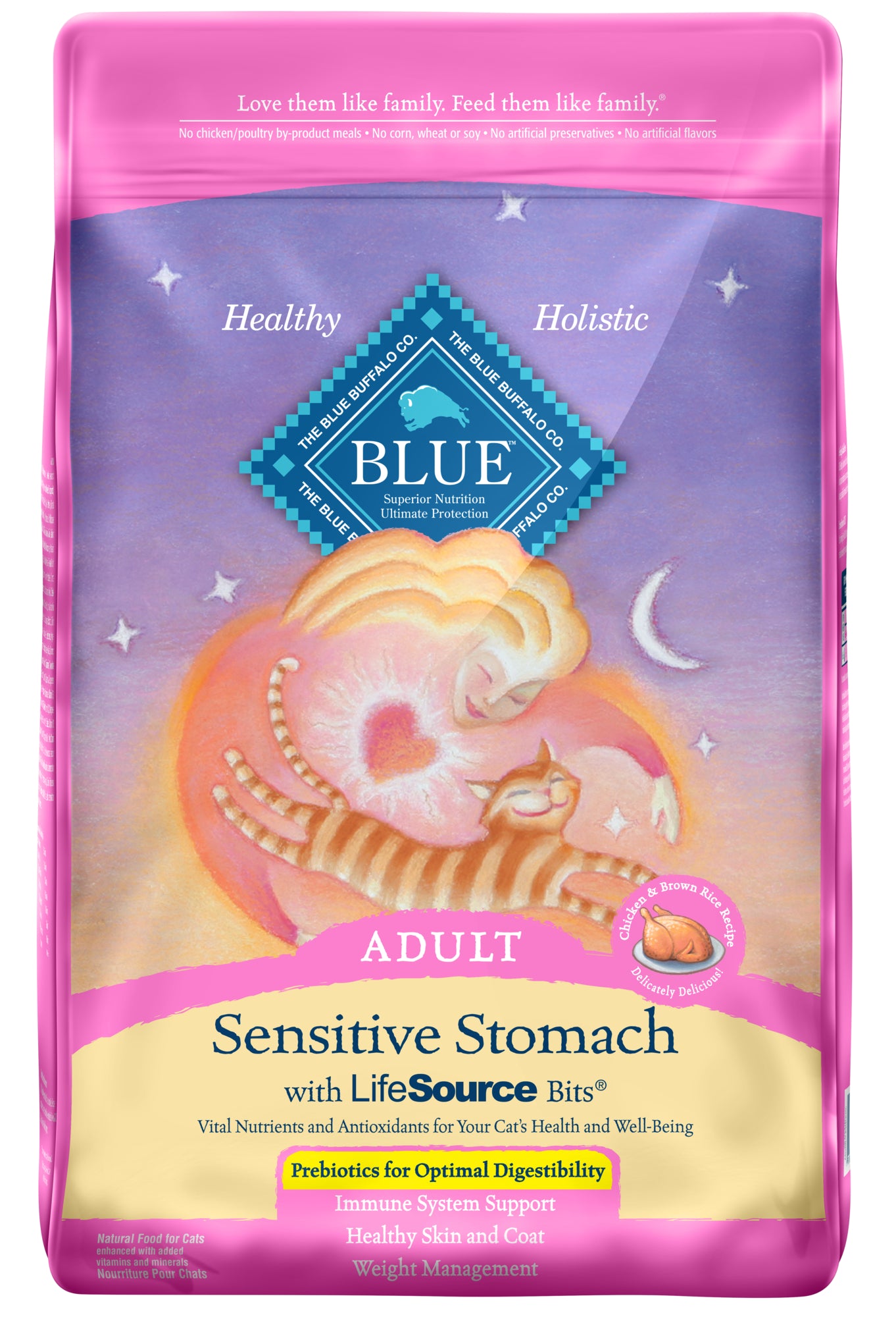 Blue Buffalo Tastefuls Sensitive Stomach Chicken Dry Cat Food, 15 lbs.