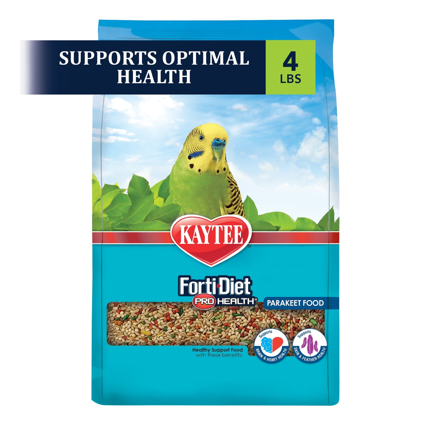 Kaytee Forti-Diet Pro Health Nourish & Protect Parakeet Bird Food, 4 lbs.