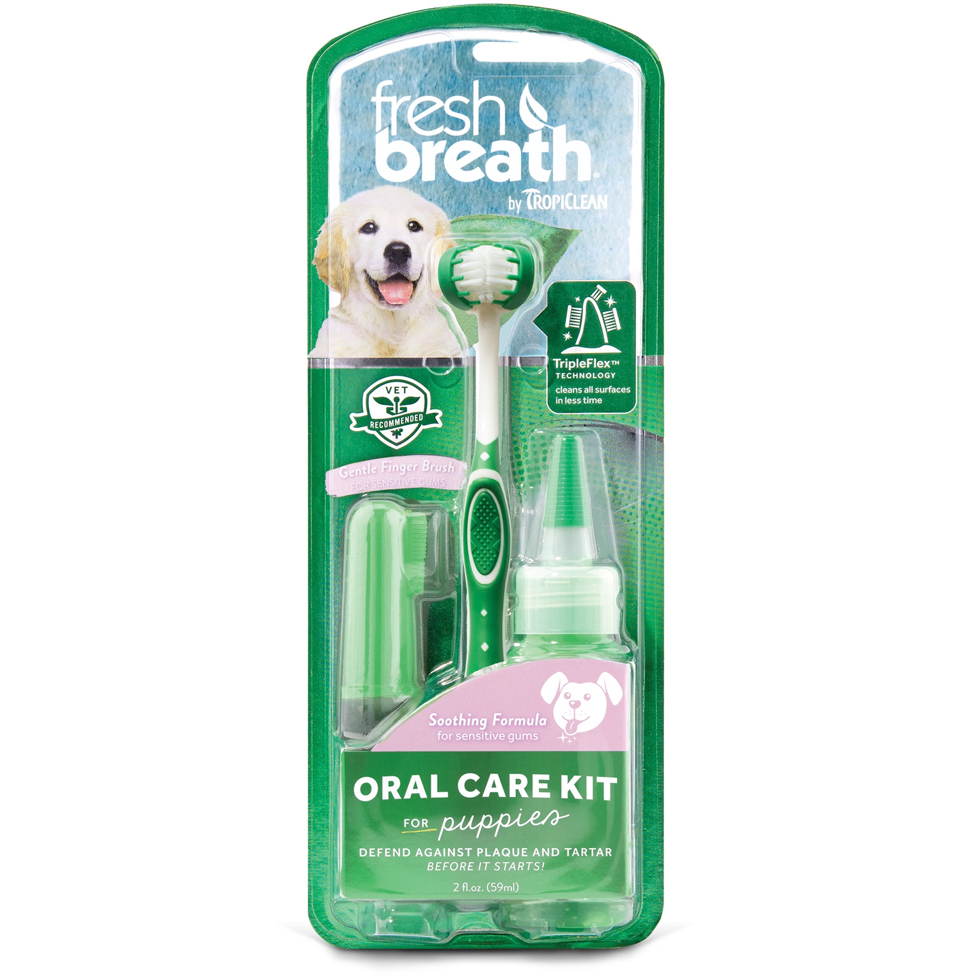 TropiClean Fresh Breath Oral Care Kit for Puppies, 2 oz.