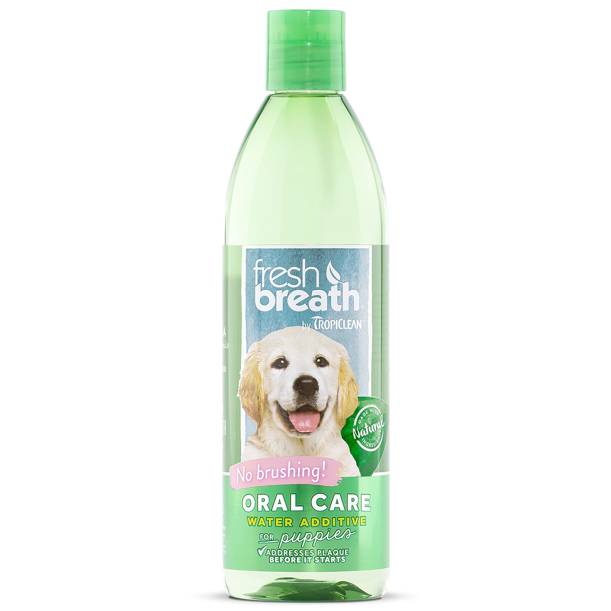 TropiClean Fresh Breath Dental Solution for Puppies, 473 ml.