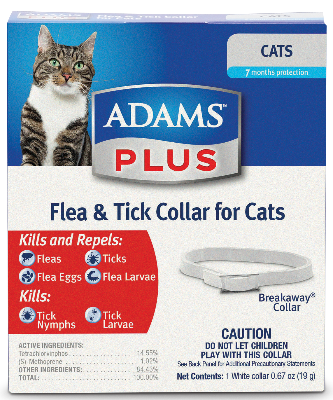 Adams Plus Flea & Tick Collar for Cats, 1 Pack
