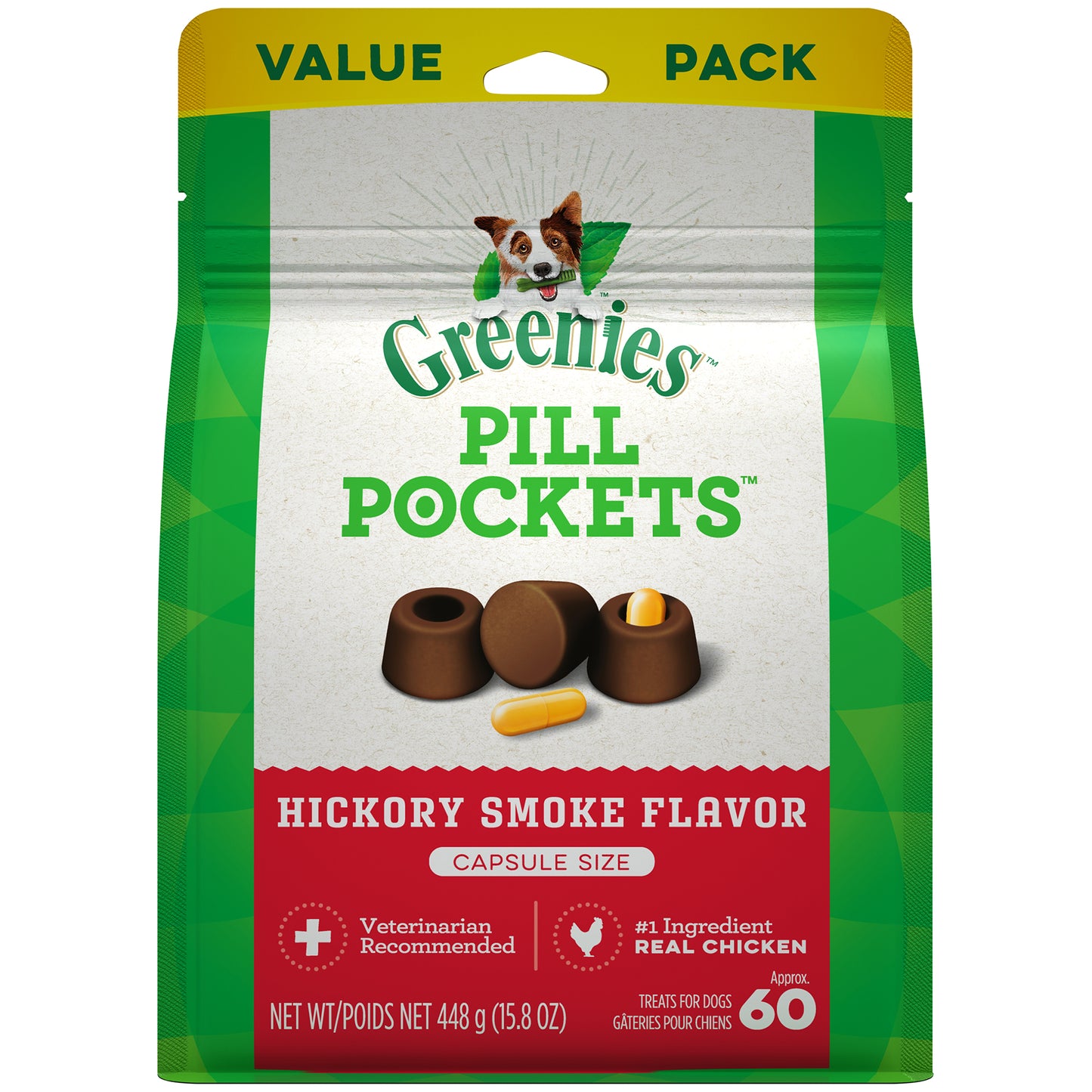 Greenies Pill Pockets Hickory Smoke Flavor for Large Dogs, 15.8 oz.