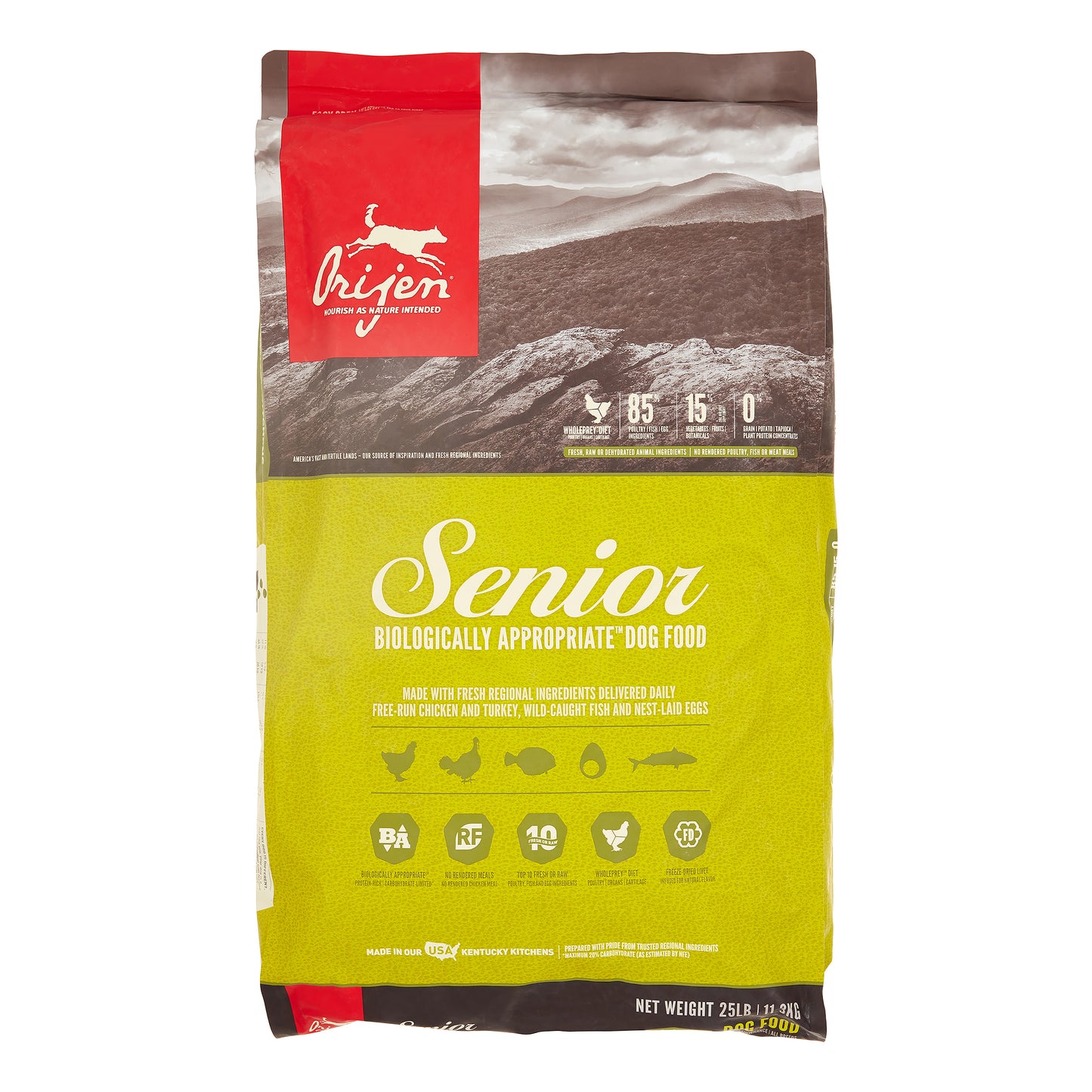 Orijen Senior Grain-Free High Protein Dry Dog Food - 25lb