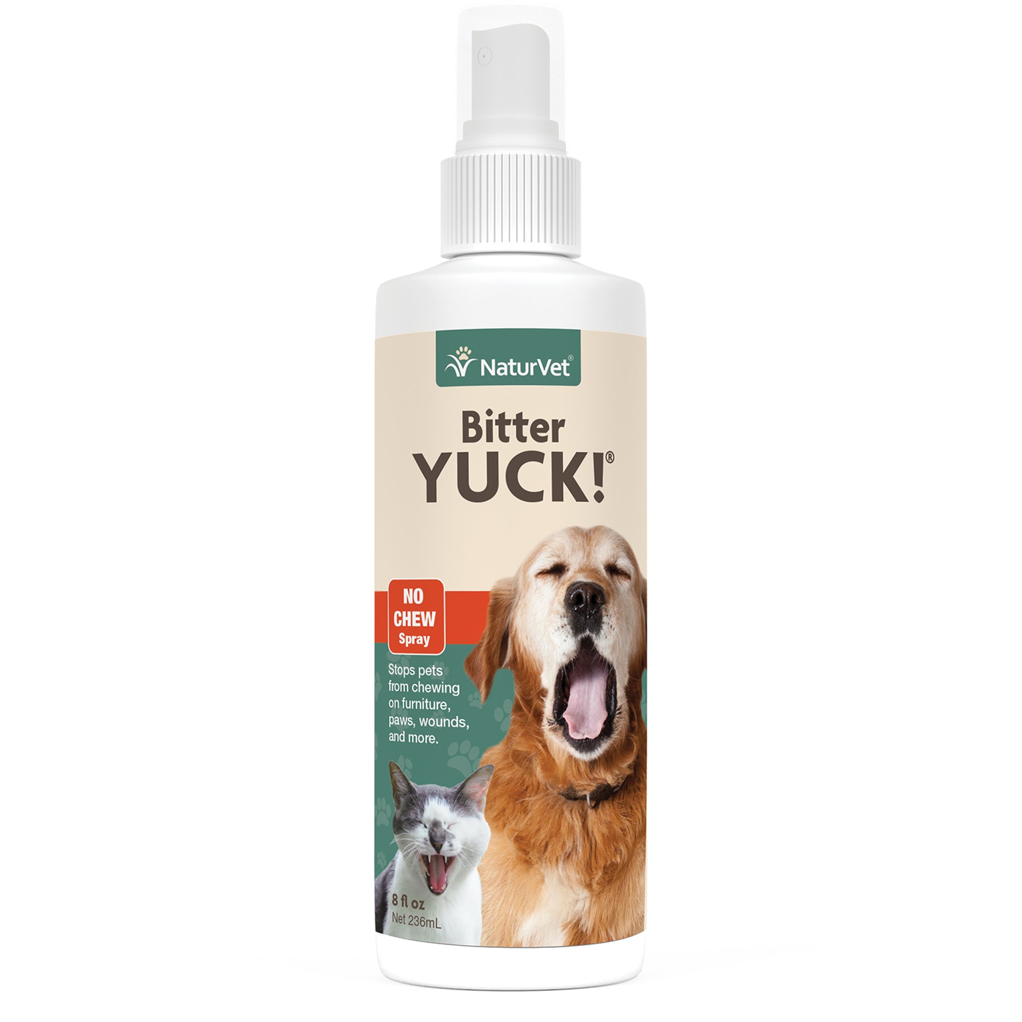 NaturVet Bitter Yuck! No-Chew Spray for Dogs & Cats, 8 fl. oz.