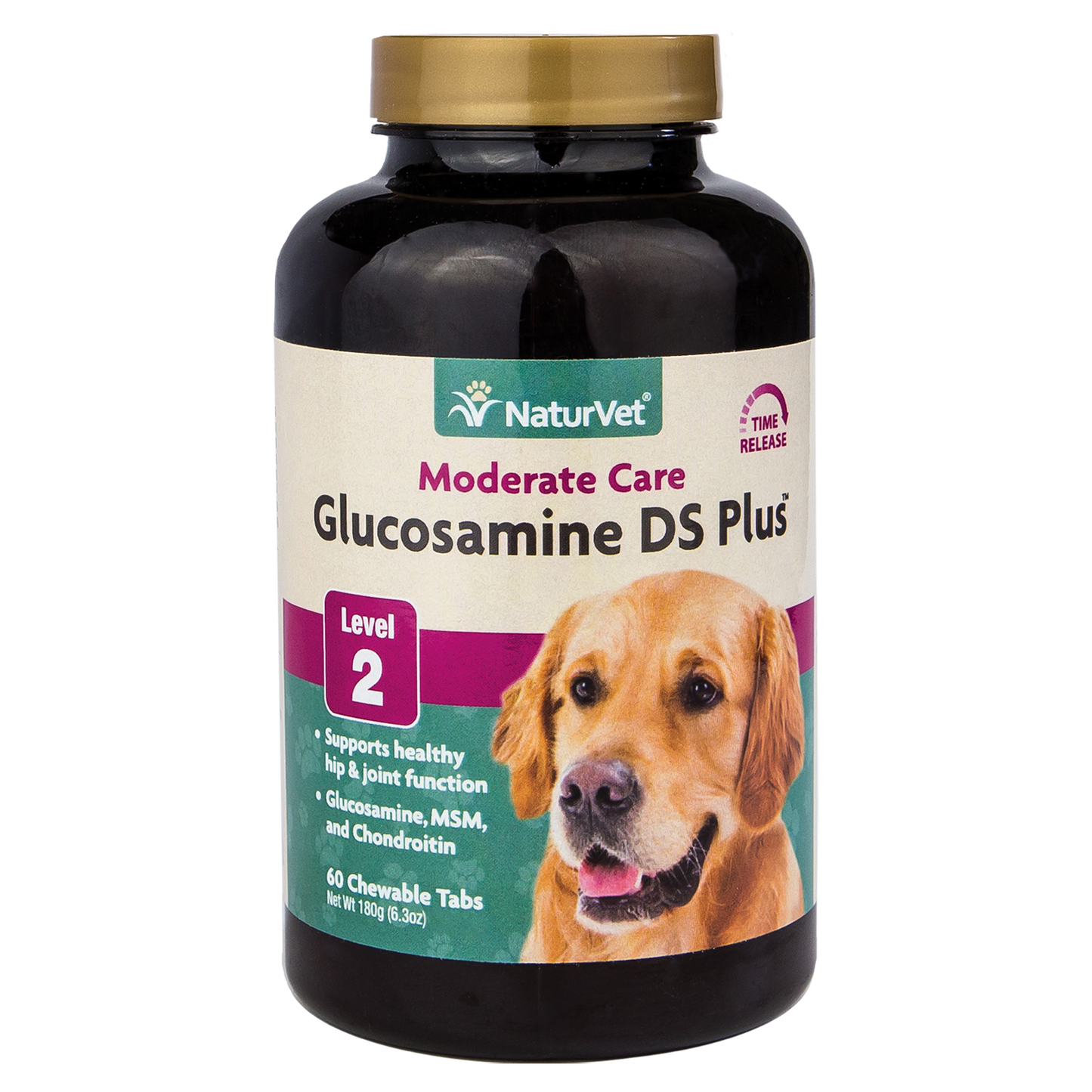 NaturVet Glucosamine DS Plus Moderate Joint Care Tablets for Dogs, 60 Count