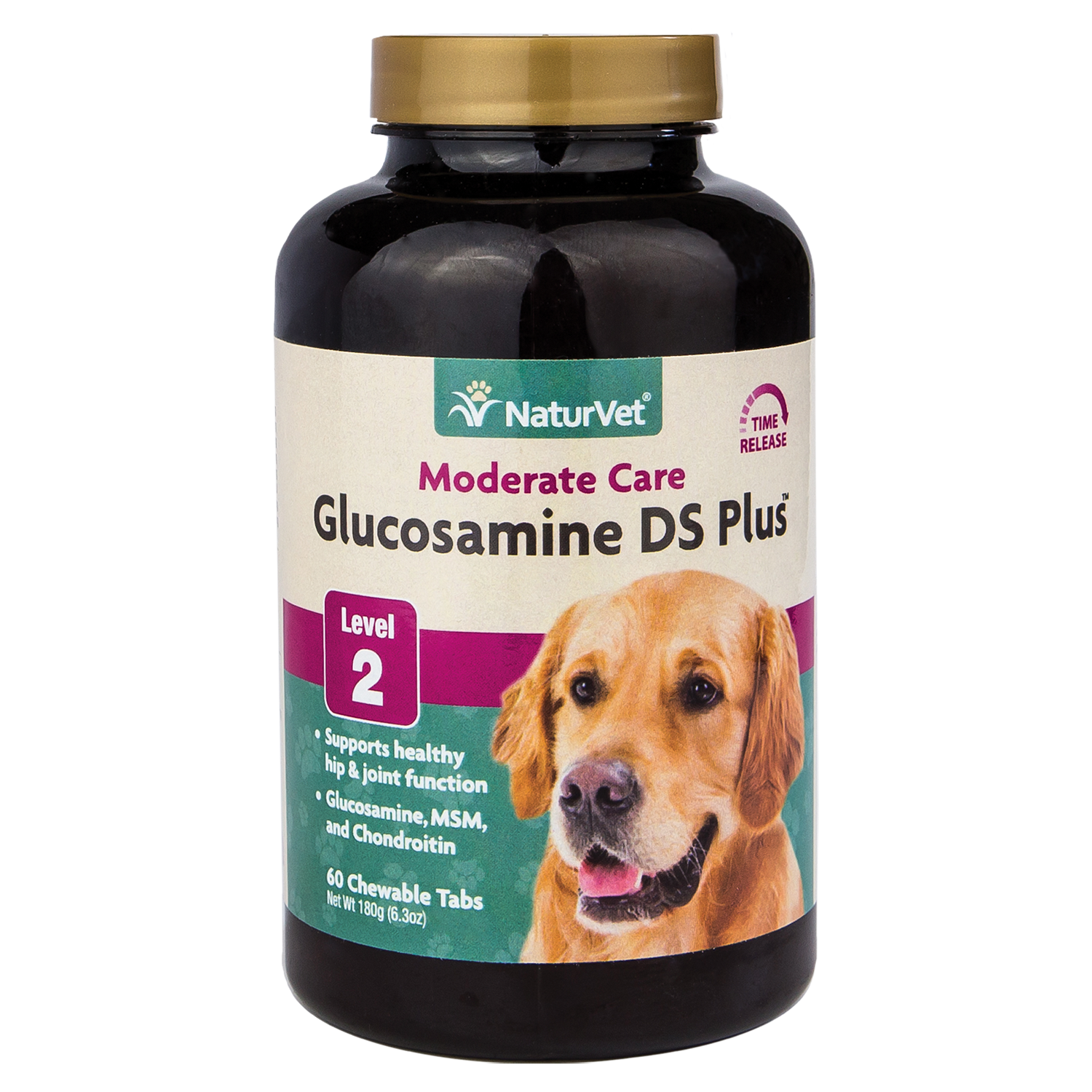 NaturVet Glucosamine DS Plus Moderate Joint Care Tablets for Dogs, 60 Count
