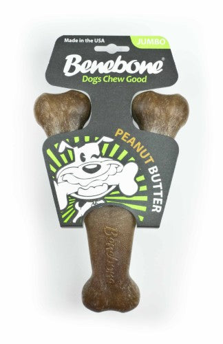 Benebone Wishbone Real Peanut Durable Dog Chew Toy, Large