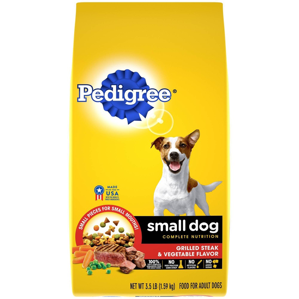 Pedigree Adult Small Dog Grilled Steak & Vegetable Flavor Dry Dog Food, 3.5 lbs.