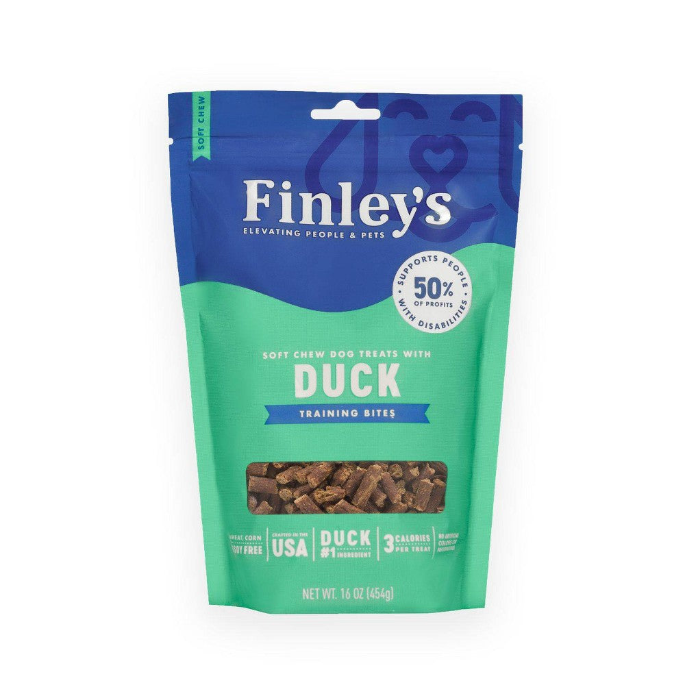 Finleys Duck Soft Training Bite Dog Treats 16 oz