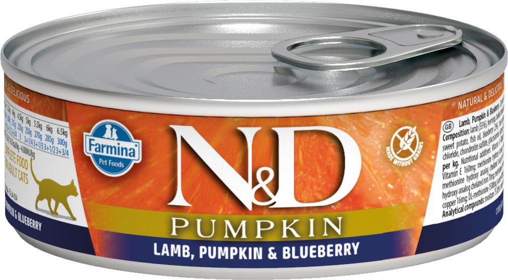 Farmina N&D Pumpkin Lamb & Blueberry Wet Cat Food, 2.46-oz Can