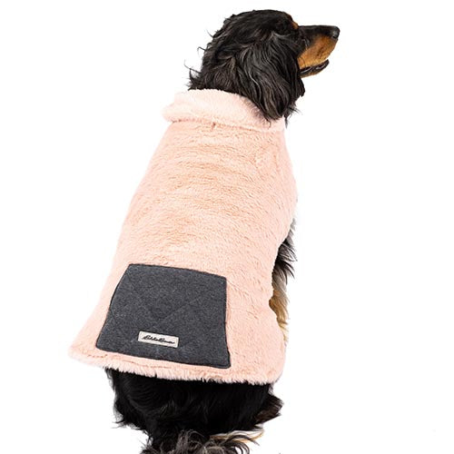 Eddie Bauer Laurel Faux Fur Reversible Dog Vest, Blush & Gray