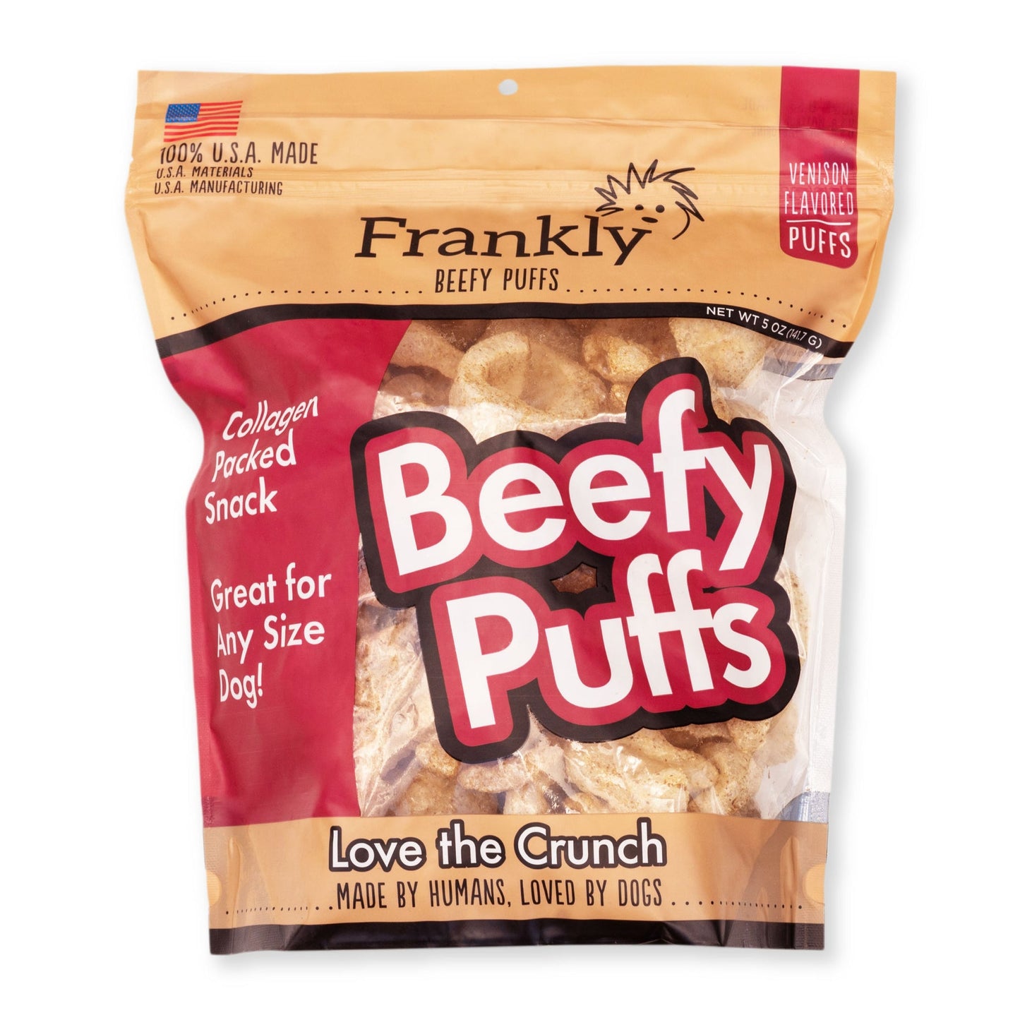 Frankly 3 Pack Of Venison Beefy Puffs Dog Treats, 2.5 Ounces Each, Made in The Usa
