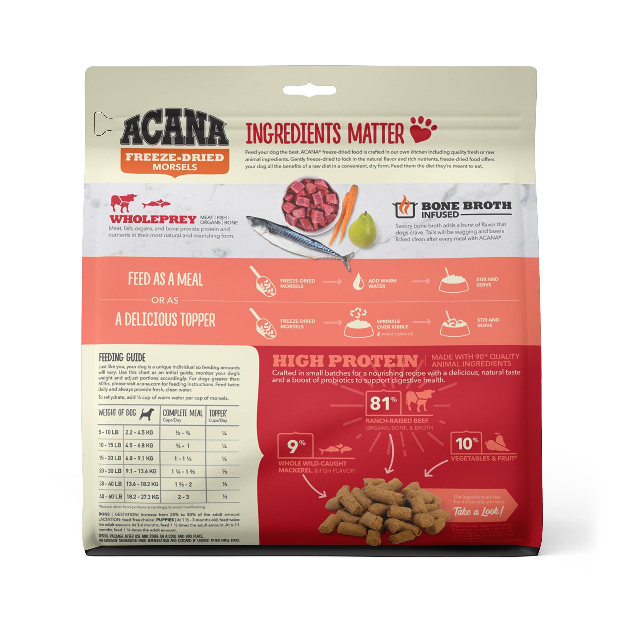 Acana Freeze Dried Beef Dog Food, 8 oz