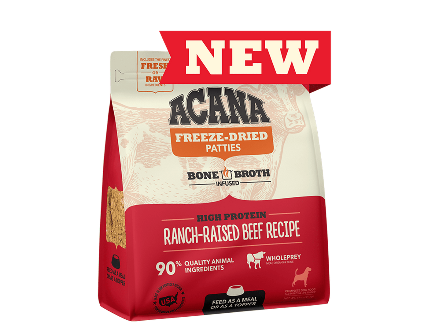 Acana Freeze Dried Beef Dog Food, 8 oz