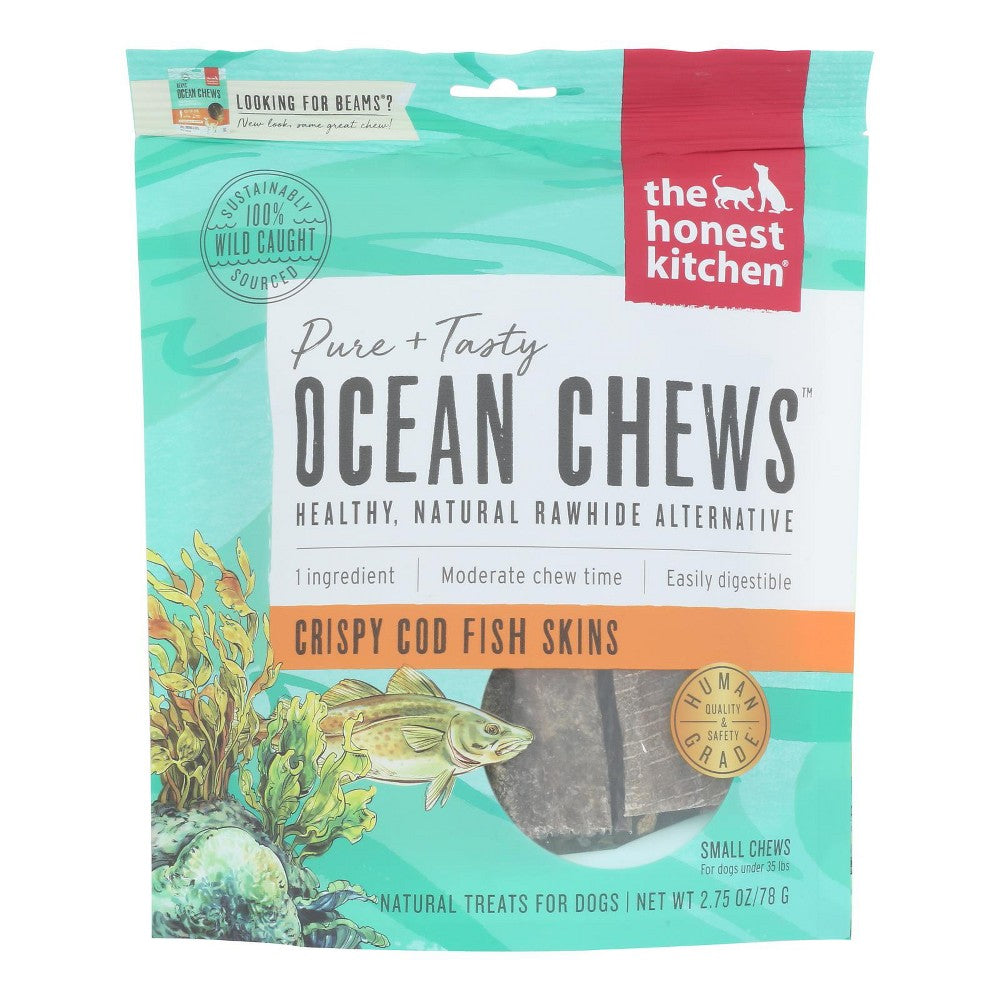 The Honest Kitchen Ocean Chews Crispy Cod Fish Skins Dog Treats, 2.8 oz. (6 Pack)